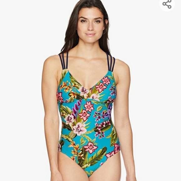 🐳Coastal Blue Women's One Piece Swimsuit. Size M - Picture 5 of 12